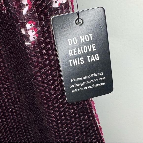 Express Womens Size XL Mini Dress Whimpsygoth Dark Romance Sequins Feather Hem - Picture 10 of 10